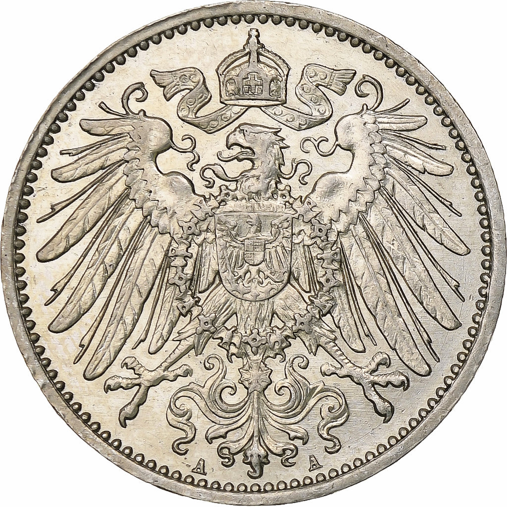 GERMANY - EMPIRE, Wilhelm II, Mark, 1915, Berlin, AU(50-53), Silver, KM:14