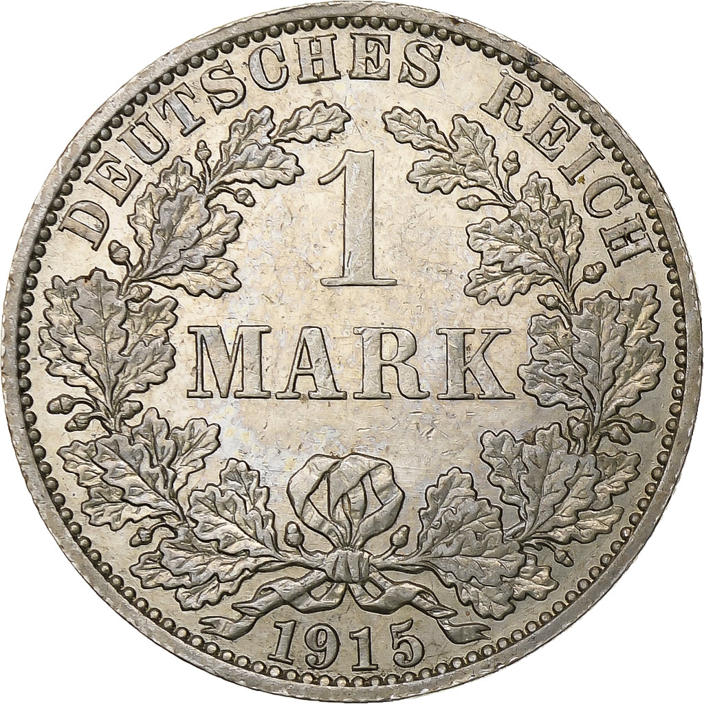 GERMANY - EMPIRE, Wilhelm II, Mark, 1915, Berlin, AU(50-53), Silver, KM:14