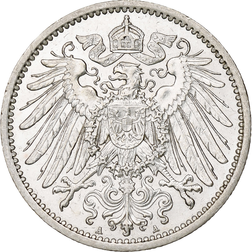 GERMANY - EMPIRE, Wilhelm II, Mark, 1915, Berlin, AU(50-53), Silver, KM:14