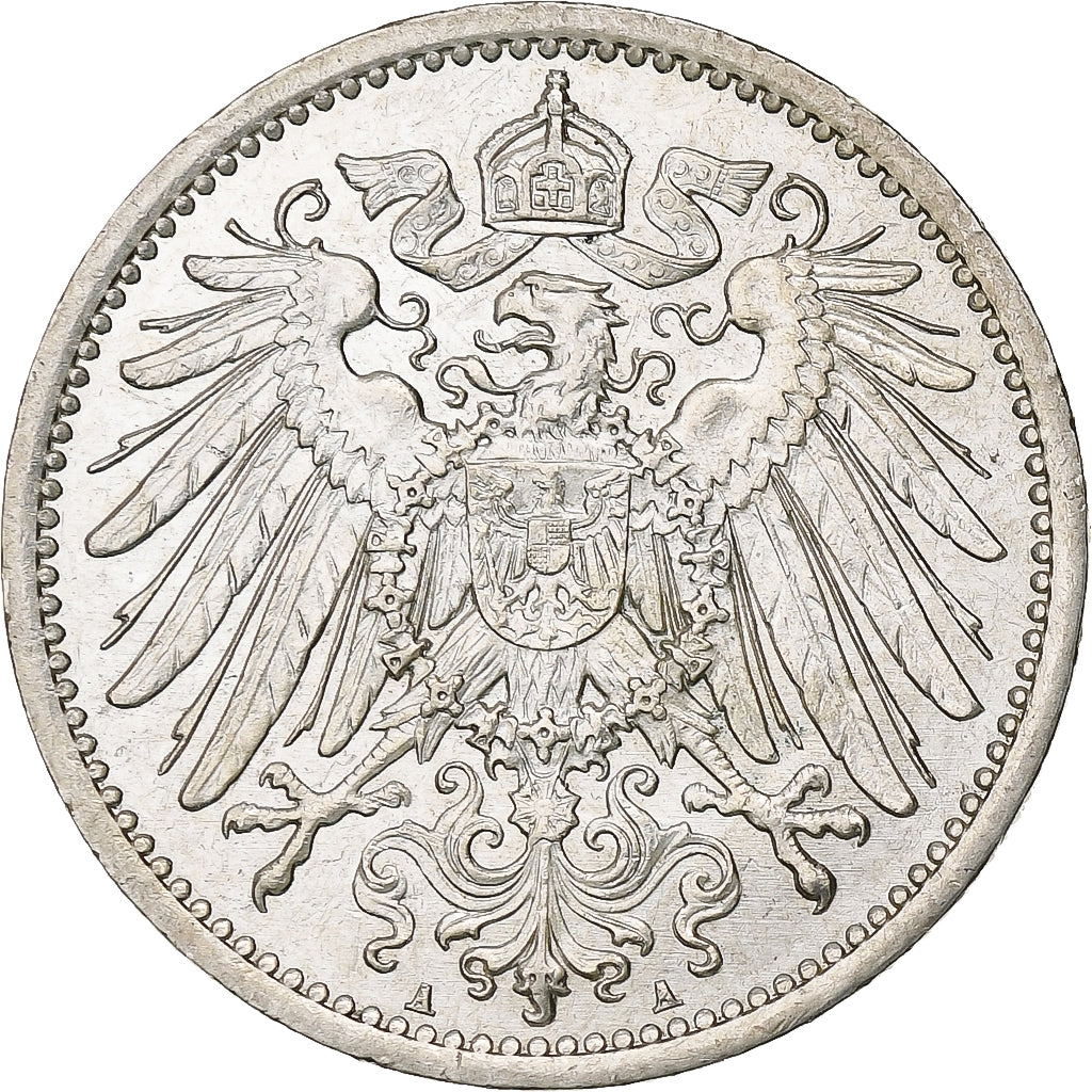 GERMANY - EMPIRE, Wilhelm II, Mark, 1915, Berlin, Silver, MS(60-62), KM:14