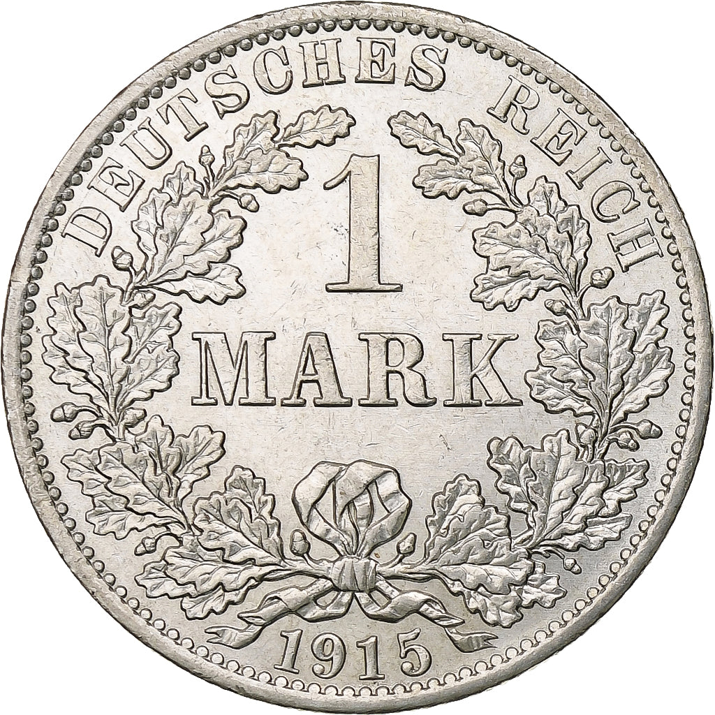 GERMANY - EMPIRE, Wilhelm II, Mark, 1915, Berlin, Silver, MS(60-62), KM:14