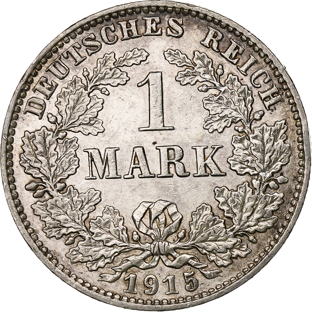 GERMANY - EMPIRE, Wilhelm II, Mark, 1915, Muldenhütten, Silver, MS(60-62)