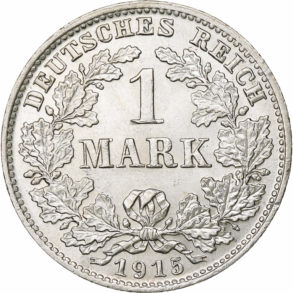 Moneta, NIEMCY - IMPERIUM, Wilhelm II, Mark, 1915, Munich, AU(55-58), Srebro