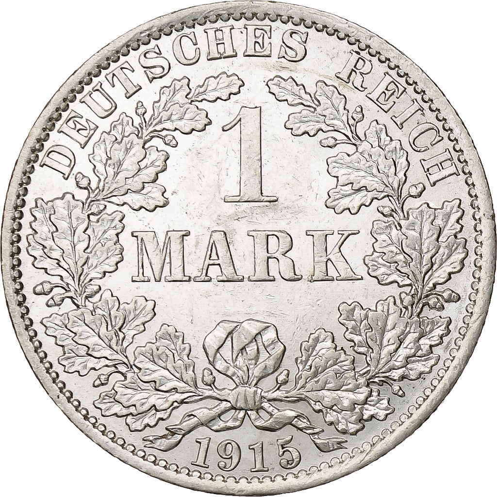 GERMANY - EMPIRE, Wilhelm II, Mark, 1915, Berlin, Silver, MS(60-62), KM:14