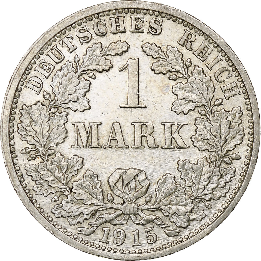 GERMANY - EMPIRE, Wilhelm II, Mark, 1915, Stuttgart, Silver, AU(50-53), KM:14