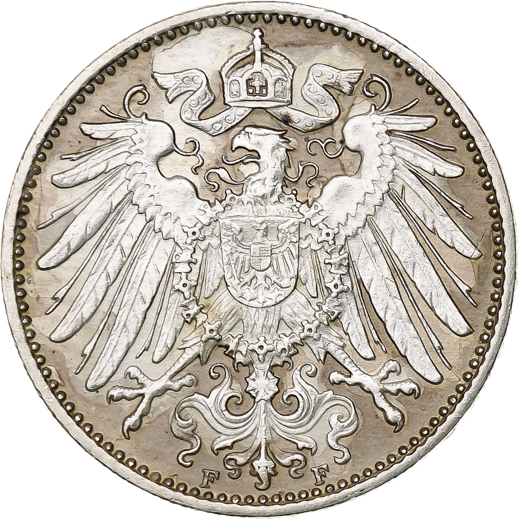 GERMANY - EMPIRE, Wilhelm II, Mark, 1915, Stuttgart, Silver, AU(50-53), KM:14