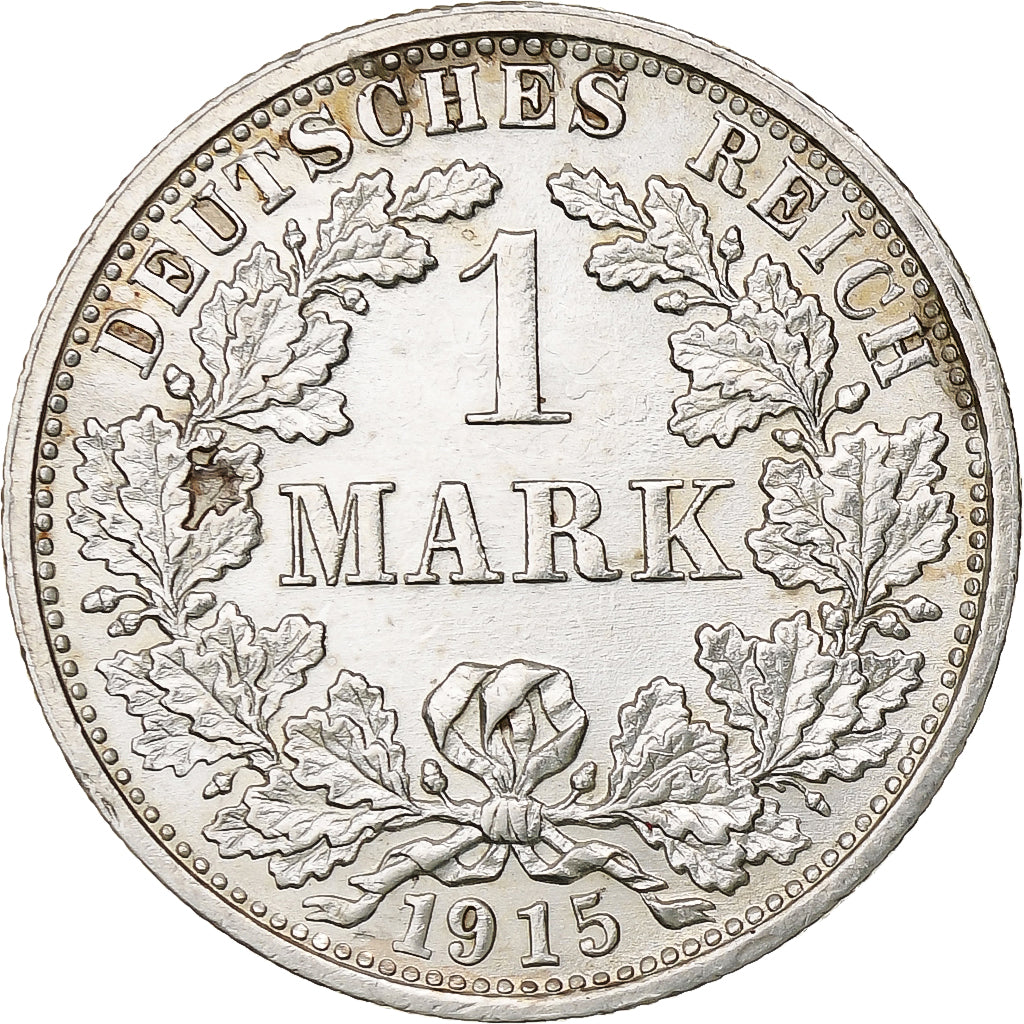 GERMANY - EMPIRE, Wilhelm II, Mark, 1915, Stuttgart, Silver, AU(50-53), KM:14