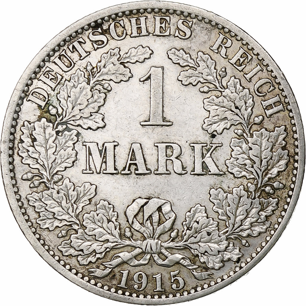 GERMANY - EMPIRE, Wilhelm II, Mark, 1915, Berlin, Silver, EF(40-45), KM:14