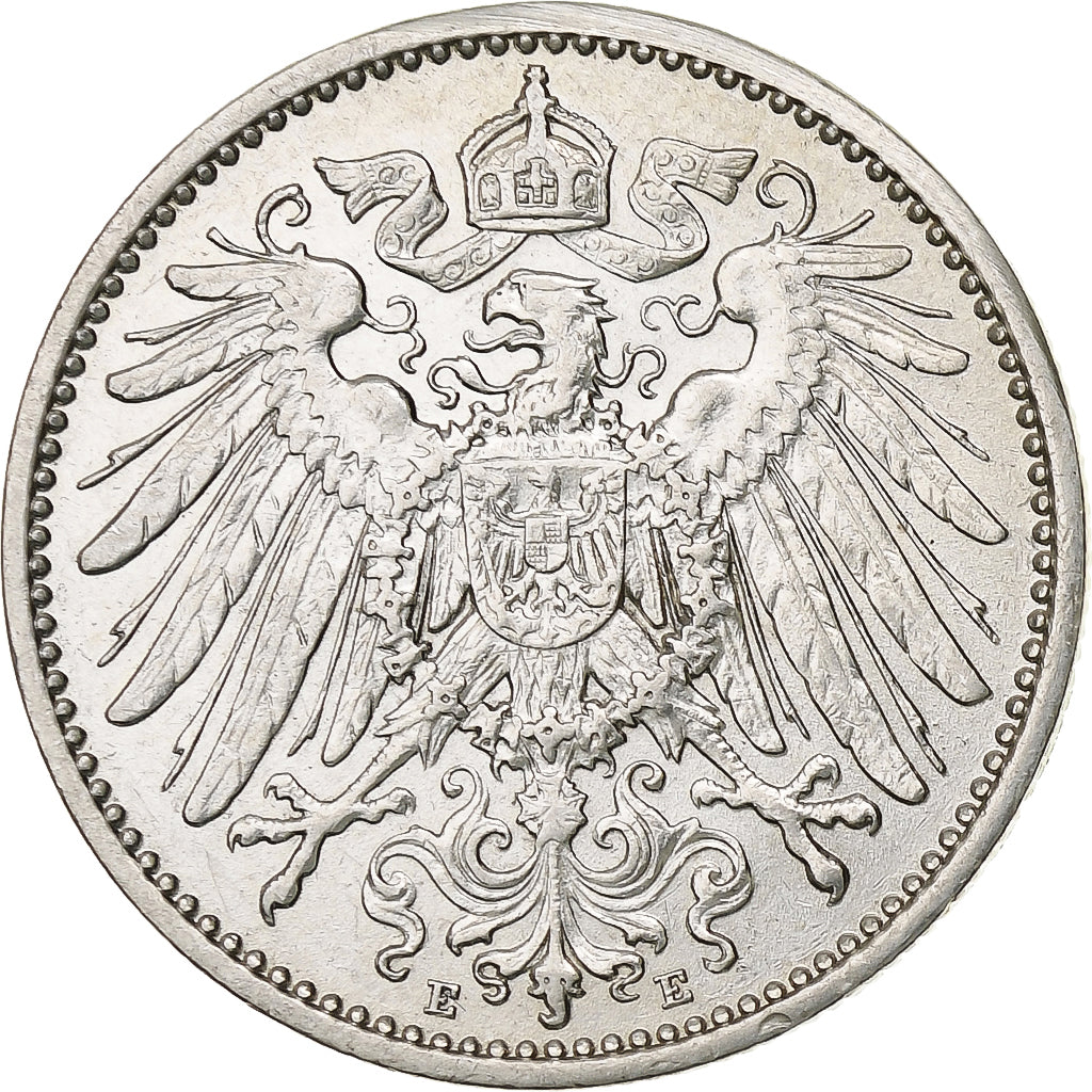 GERMANY - EMPIRE, Wilhelm II, Mark, 1911, Muldenhütten, Silver, AU(50-53)
