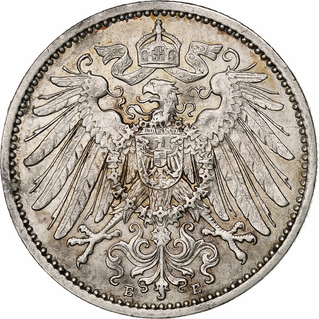 DUITSLAND - KEIZERRIJK, Wilhelm II, Mark, 1911, Muldenhütten, Zilver, ZF+