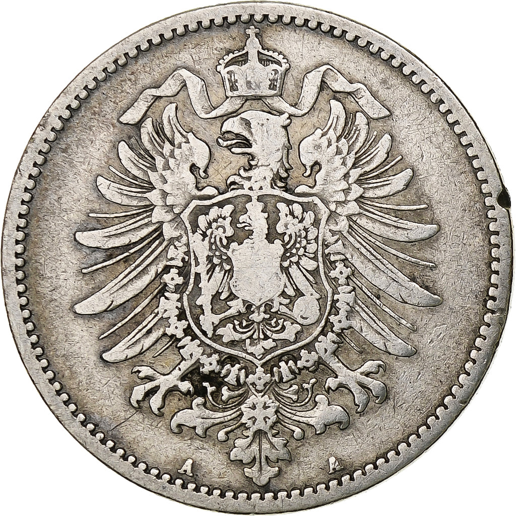 Coin, GERMANY - EMPIRE, Wilhelm I, Mark, 1881, Berlin, VF(20-25), Silver, KM:7