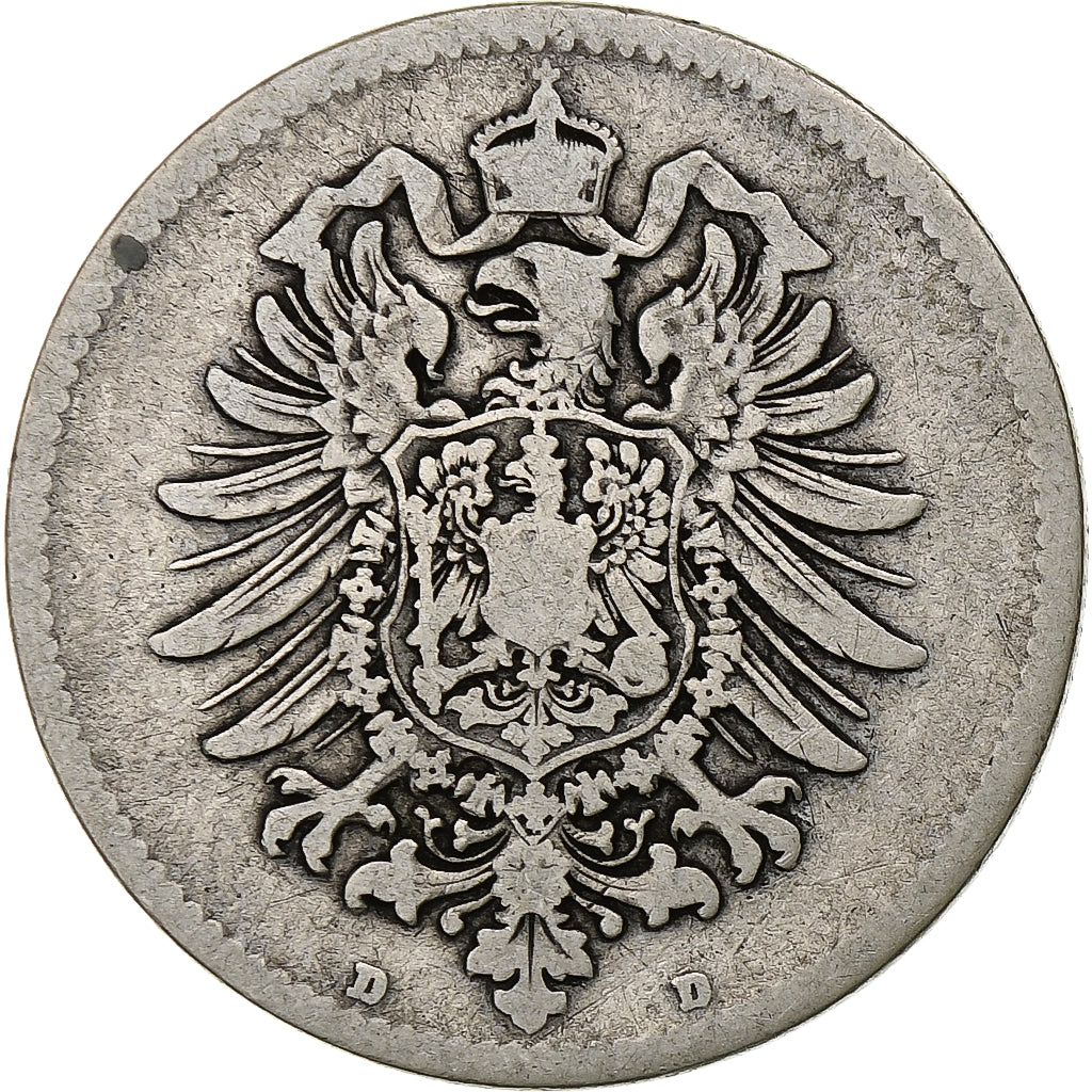 GERMANY - EMPIRE, Wilhelm I, Mark, 1881, Munich, Silver, VF(20-25), KM:7