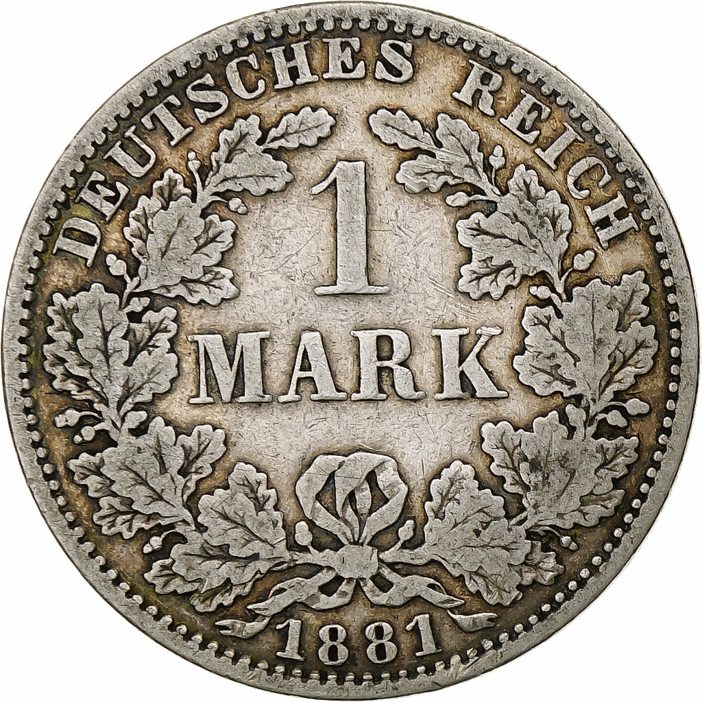 GERMANY - EMPIRE, Wilhelm I, Mark, 1881, Berlin, Silber, S, KM:7
