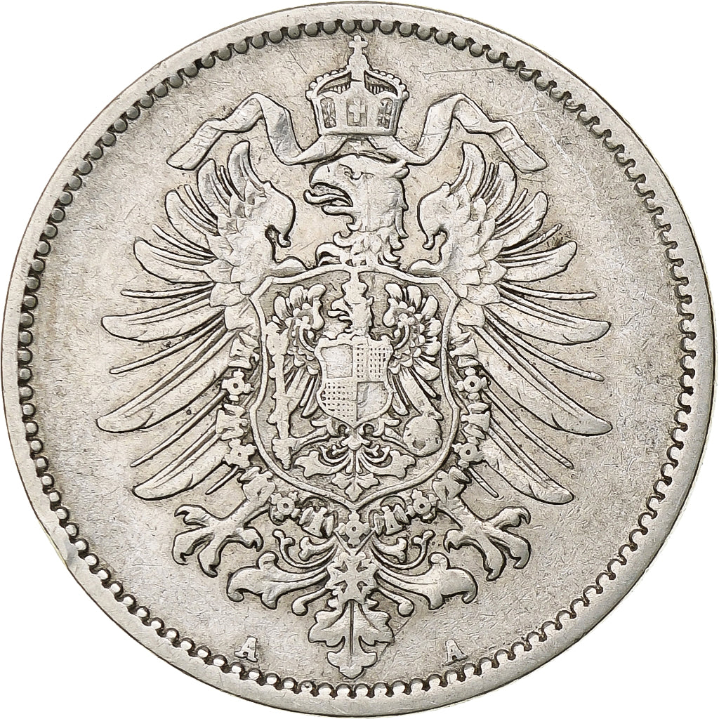 GERMANY - EMPIRE, Wilhelm I, Mark, 1881, Berlin, Silver, VF(30-35), KM:7