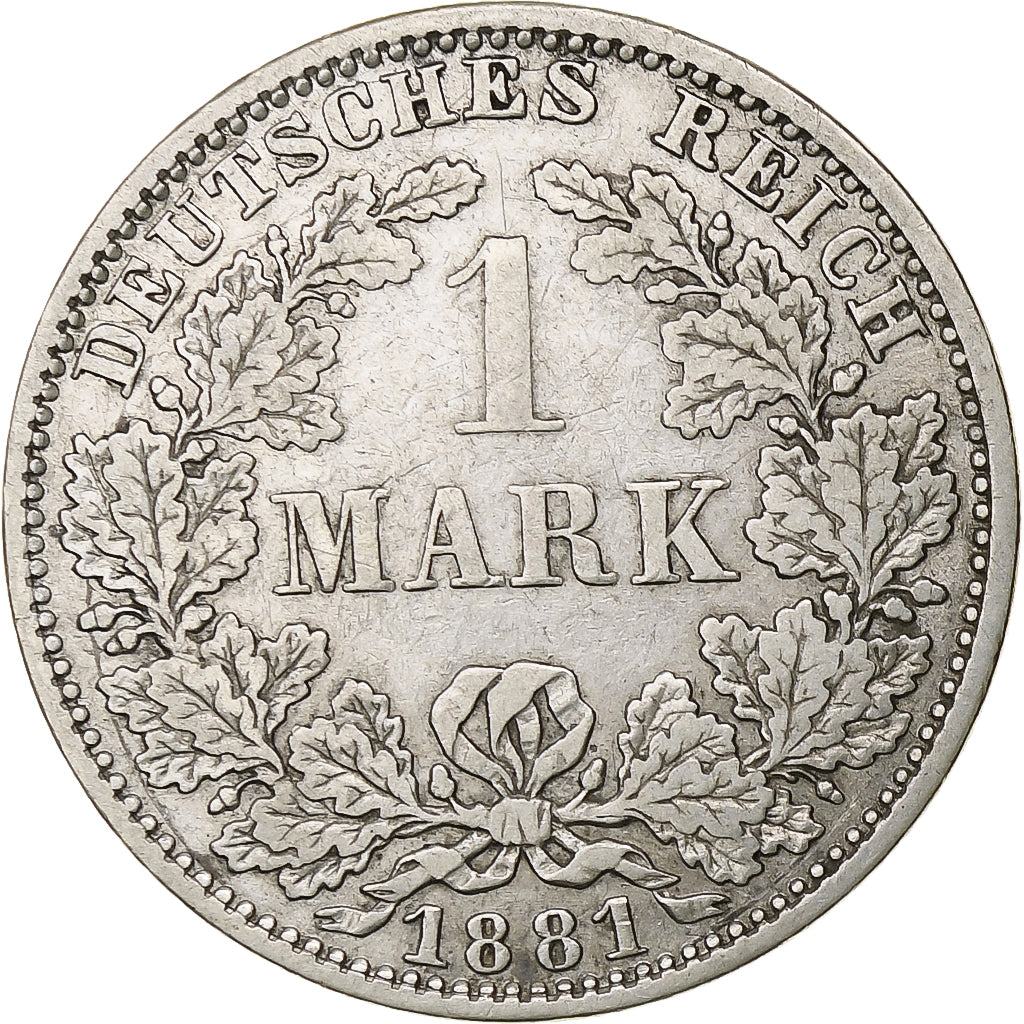 GERMANY - EMPIRE, Wilhelm I, Mark, 1881, Berlin, Silver, VF(30-35), KM:7