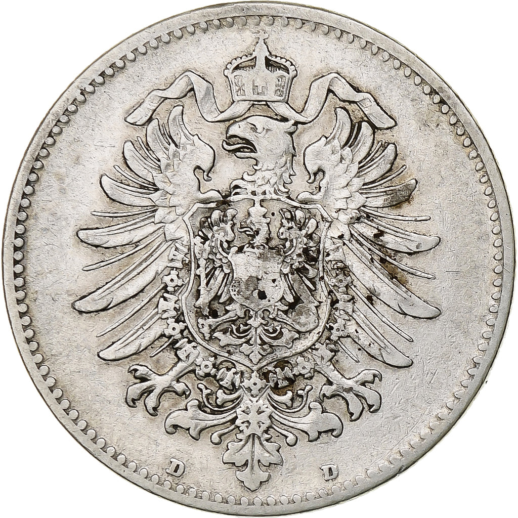 GERMANY - EMPIRE, Wilhelm I, Mark, 1881, Munich, Silver, VF(20-25), KM:7
