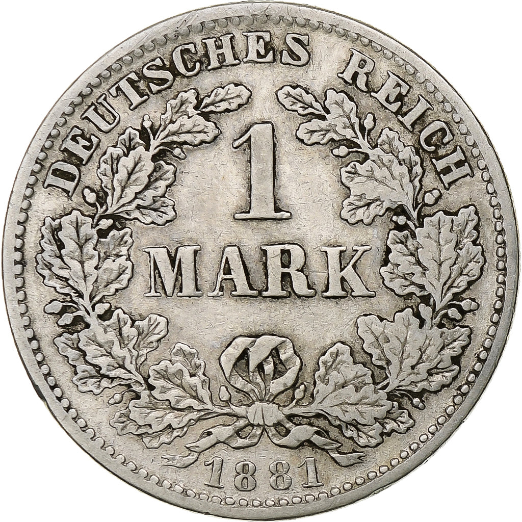 GERMANY - EMPIRE, Wilhelm I, Mark, 1881, Munich, Silver, VF(20-25), KM:7