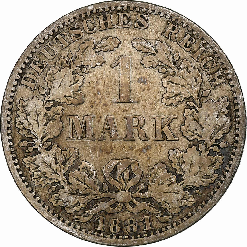GERMANY - EMPIRE, Wilhelm I, Mark, 1881, Berlin, Silver, VF(30-35), KM:7