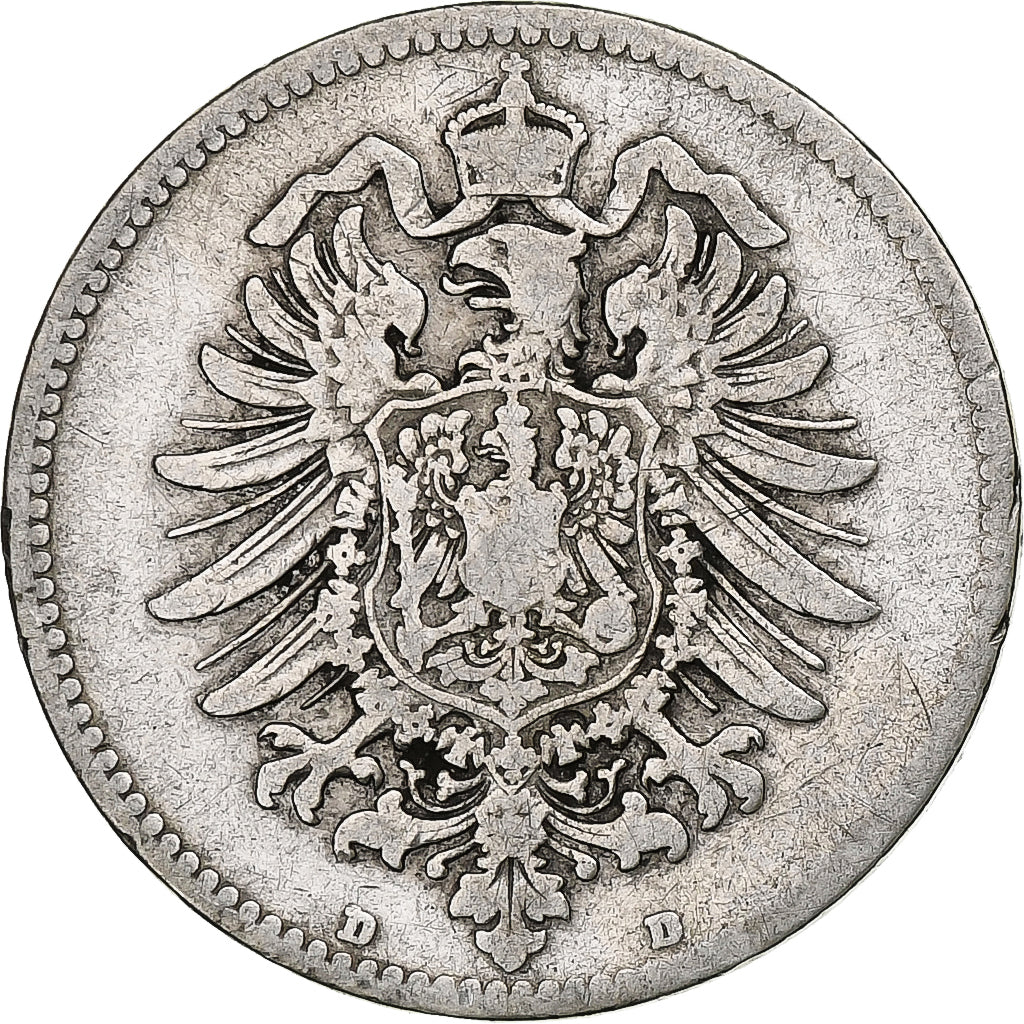 GERMANY - EMPIRE, Wilhelm I, Mark, 1874, Munich, VF(30-35), Silver, KM:7