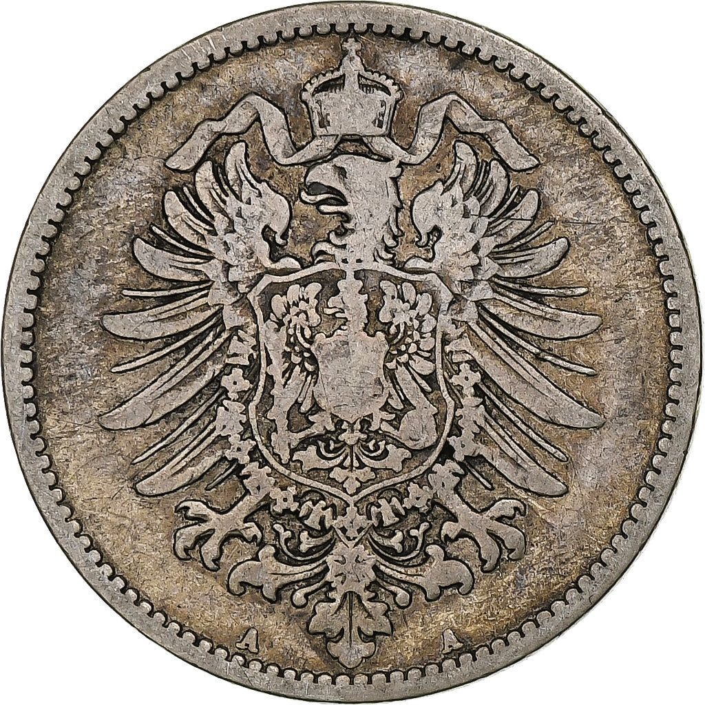GERMANY - EMPIRE, Wilhelm I, Mark, 1874, Berlin, Silver, VF(30-35), KM:7
