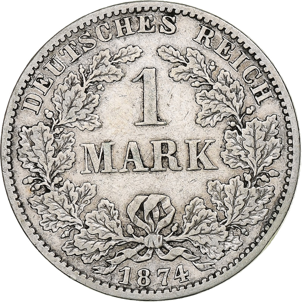 GERMANY - EMPIRE, Wilhelm I, Mark, 1874, Berlin, EF(40-45), Silver, KM:7