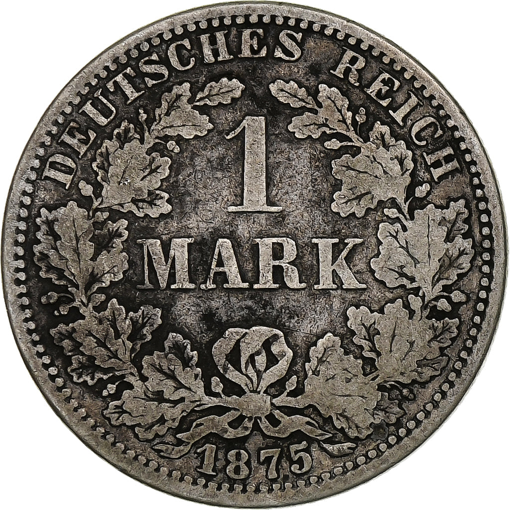 GERMANY - EMPIRE, Wilhelm I, Mark, 1875, Berlin, Silber, S+, KM:7