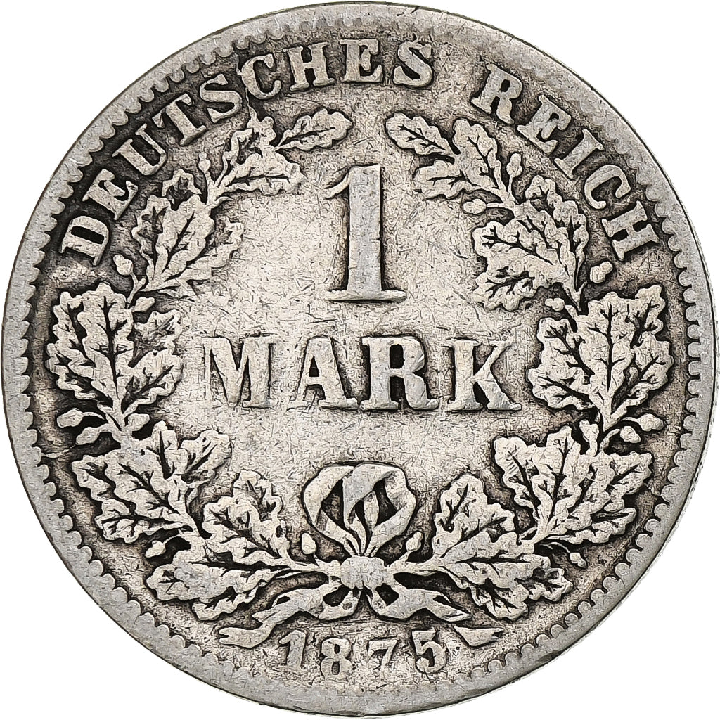 Coin, GERMANY - EMPIRE, Wilhelm I, Mark, 1875, Karlsruhe, VF(20-25), Silver