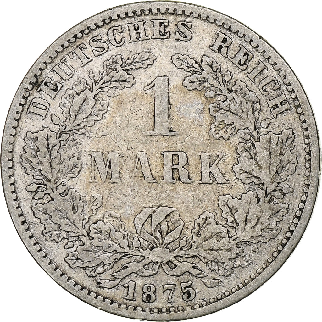 Coin, GERMANY - EMPIRE, Wilhelm I, Mark, 1875, Stuttgart, F(12-15), Silver, KM:7