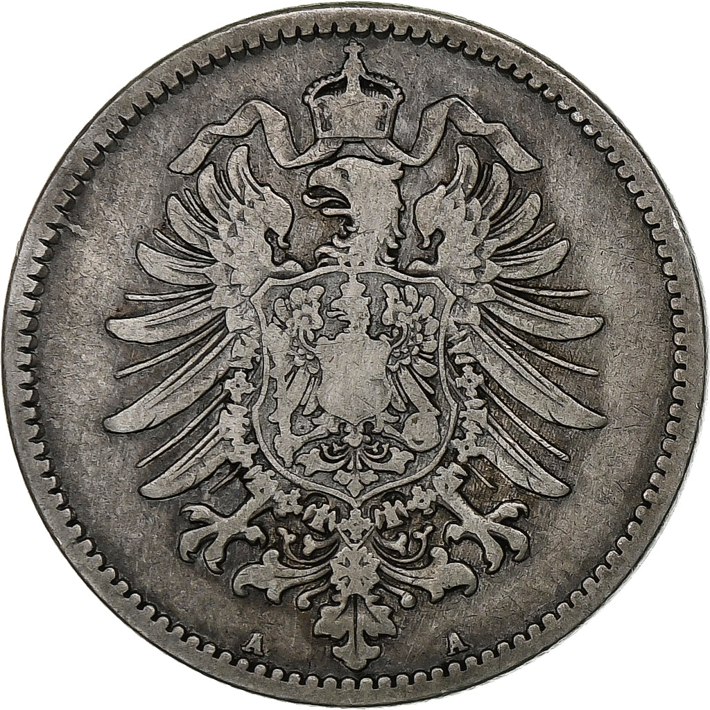 GERMANY - EMPIRE, Wilhelm I, Mark, 1875, Berlin, Silver, VF(30-35), KM:7