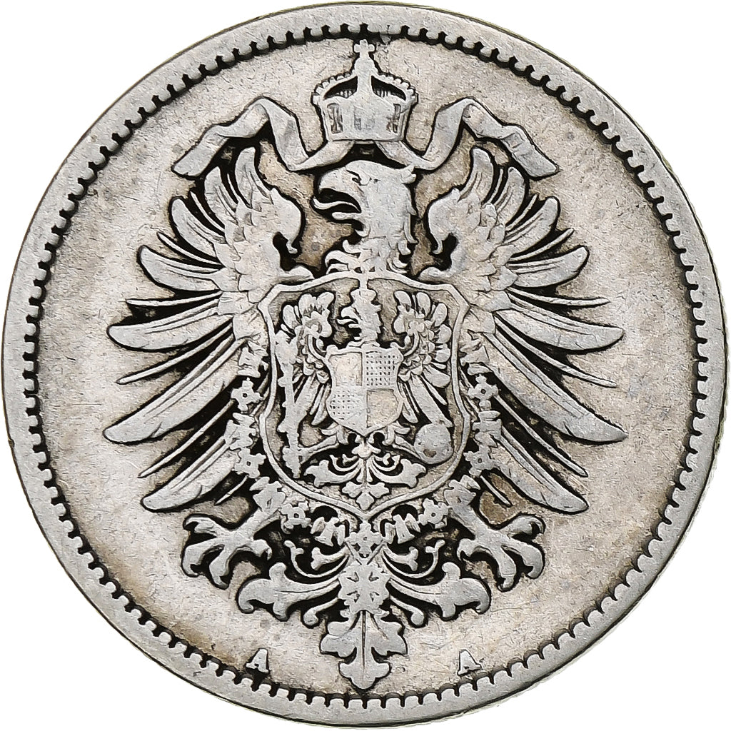 GERMANIA - IMPERO, Wilhelm I, Mark, 1875, Berlin, Argento, MB+, KM:7
