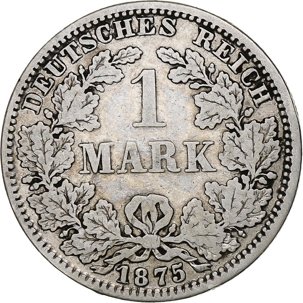 GERMANIA - IMPERO, Wilhelm I, Mark, 1875, Berlin, Argento, MB+, KM:7