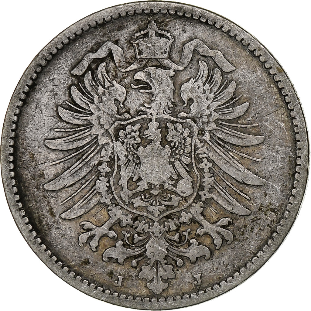 GERMANY - EMPIRE, Wilhelm I, Mark, 1875, Hambourg, Silver, VF(30-35), KM:7