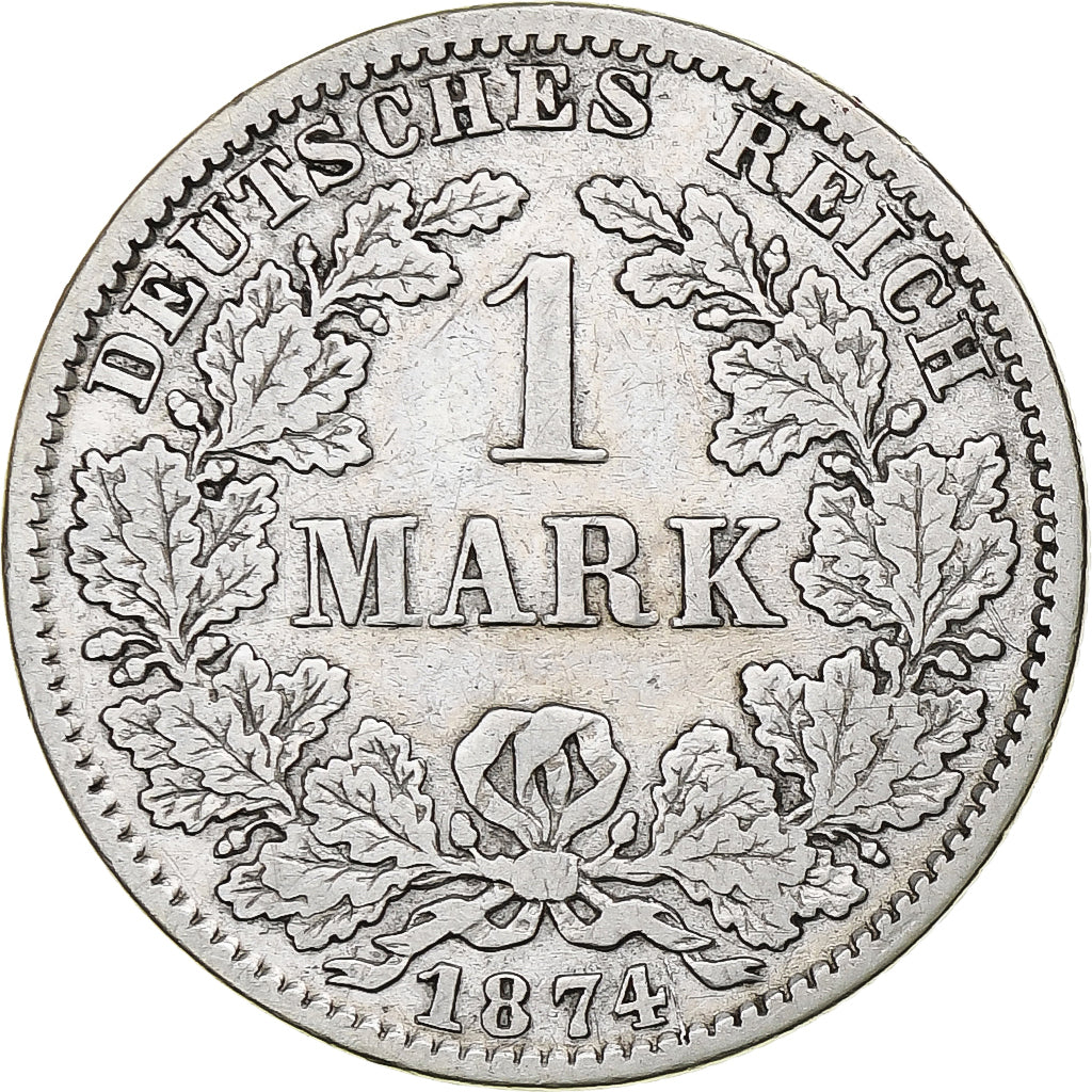 GERMANY - EMPIRE, Wilhelm I, Mark, 1874, Berlin, EF(40-45), Silver, KM:7