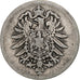 GERMANIA - IMPERO, Wilhelm I, Mark, 1874, Dresde, Argento, MB+, KM:7