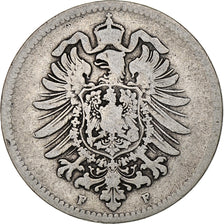 Coin, GERMANY - EMPIRE, Wilhelm I, Mark, 1874, Stuttgart, VF(30-35), Silver
