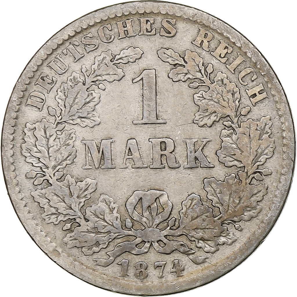 GERMANY - EMPIRE, Wilhelm I, Mark, 1874, Stuttgart, Silver, VF(20-25), KM:7