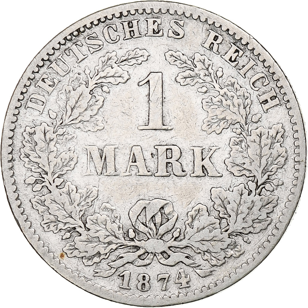 Munten, DUITSLAND - KEIZERRIJK, Wilhelm I, Mark, 1874, Karlsruhe, FR, Zilver