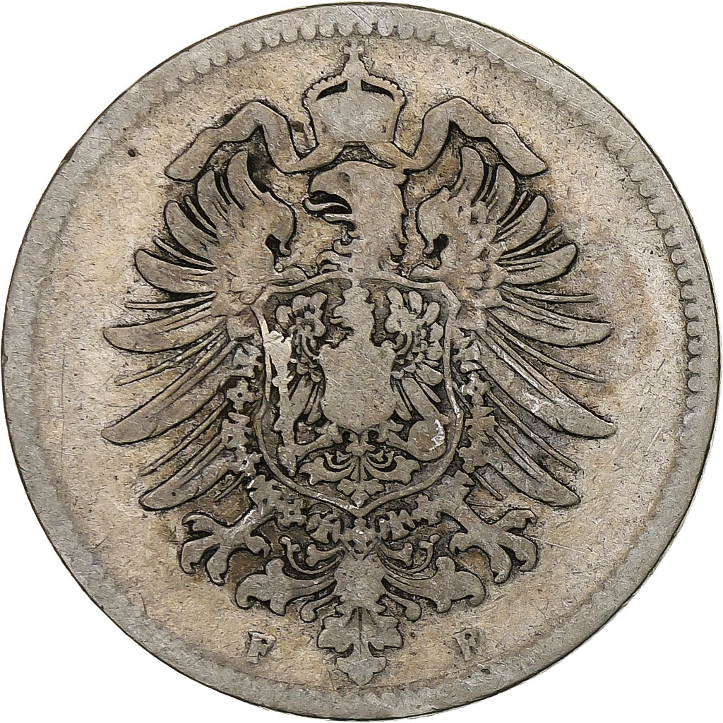Empire allemand, Wilhelm I, Mark, 1874, Stuttgart, Argent, TB, KM:7