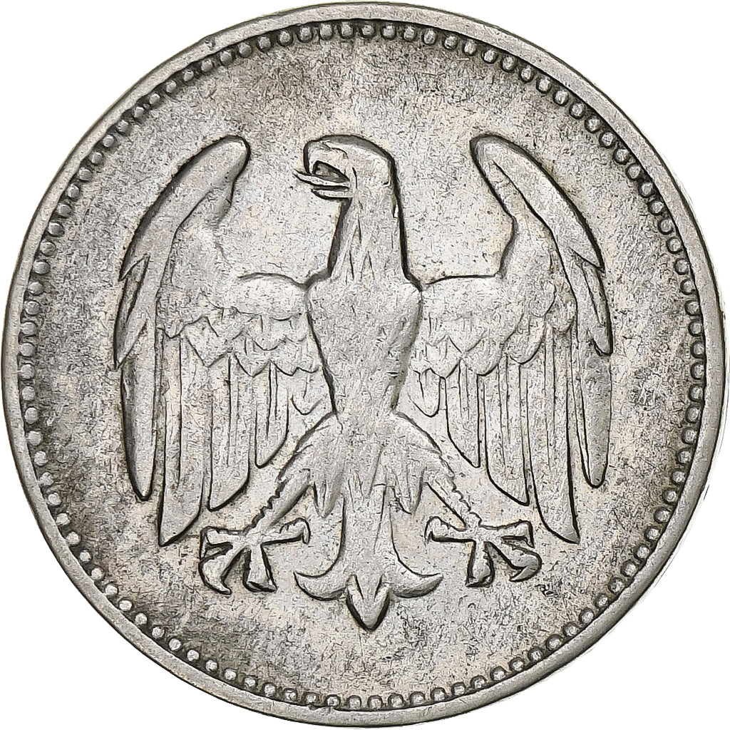 GERMANY, WEIMAR REPUBLIC, Mark, 1924, Karlsruhe, Silver, VF(30-35), KM:42