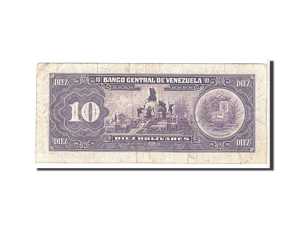 Banknote, Venezuela, 10 Bolívares, 1990, KM:61b, VG(8-10)