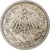 ALEMANIA - IMPERIO, Wilhelm II, 1/2 Mark, 1907, Berlin, Plata, MBC, KM:17
