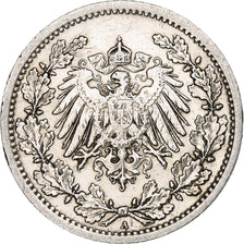 GERMANY - EMPIRE, 1/2 Mark, 1914, Berlin, Silver, VF(30-35), KM:17