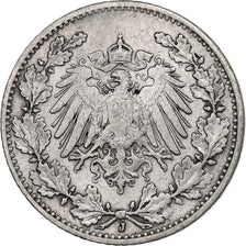 GERMANY - EMPIRE, 1/2 Mark, 1917, Hambourg, Silver, EF(40-45), KM:17