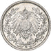 GERMANY - EMPIRE, 1/2 Mark, 1917, Karlsruhe, Silver, MS(60-62), KM:17