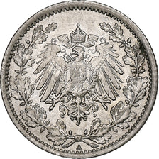 GERMANY - EMPIRE, 1/2 Mark, 1917, Berlin, Silver, EF(40-45), KM:17
