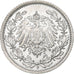 GERMANIA - IMPERO, 1/2 Mark, 1916, Stuttgart, Argento, SPL, KM:17