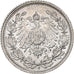 Empire allemand, 1/2 Mark, 1916, Stuttgart, Argent, SUP+, KM:17