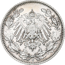 GERMANY - EMPIRE, 1/2 Mark, 1916, Muldenhütten, Silver, MS(60-62), KM:17