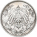 NIEMCY - IMPERIUM, 1/2 Mark, 1916, Muldenhütten, Srebro, MS(60-62), KM:17