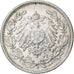 GERMANY - EMPIRE, 1/2 Mark, 1916, Stuttgart, Silver, MS(60-62), KM:17